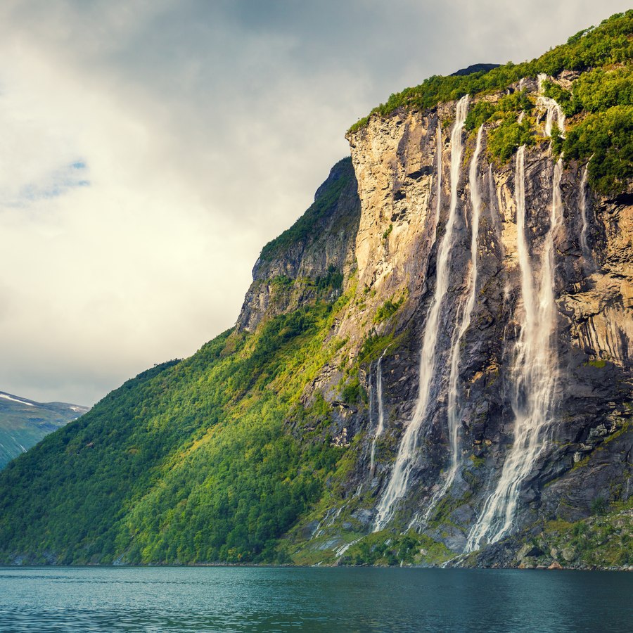 Norway waterfall fjord